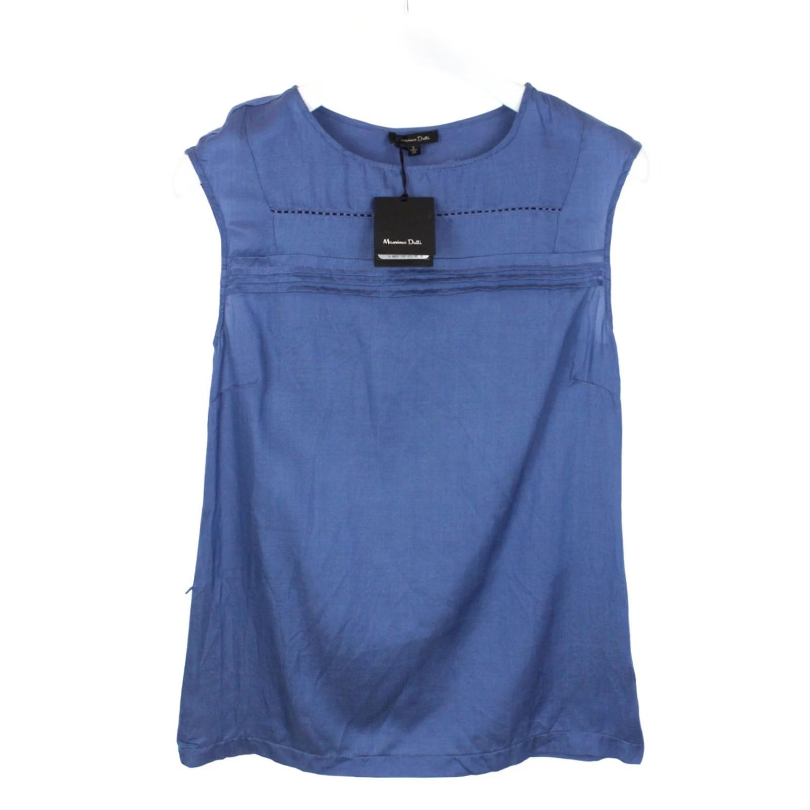 Massimo Dutti MASSIMO DUTTI 6731 T-Shirt Women Sleeveless Silk Blend Blue Size S / US 4 / IT 40 - 2 Thumbnail