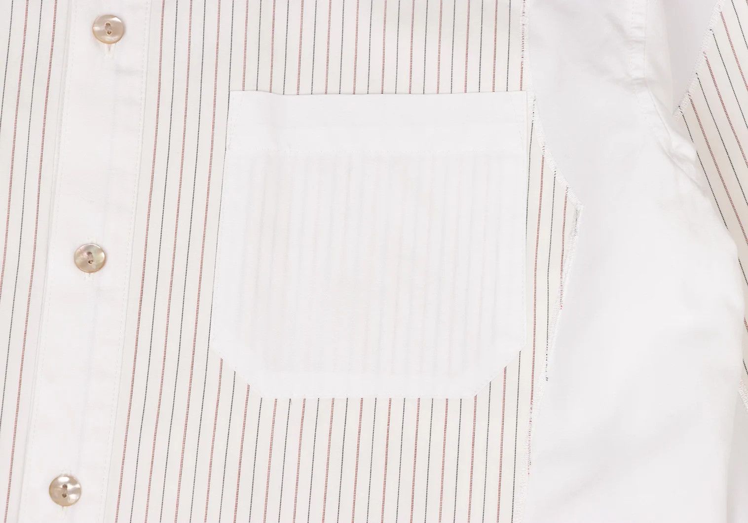 Jean Paul Gaultier Striped Panel Shirt in White, Size 48 Size US M / EU 48-50 / 2 - 3 Thumbnail