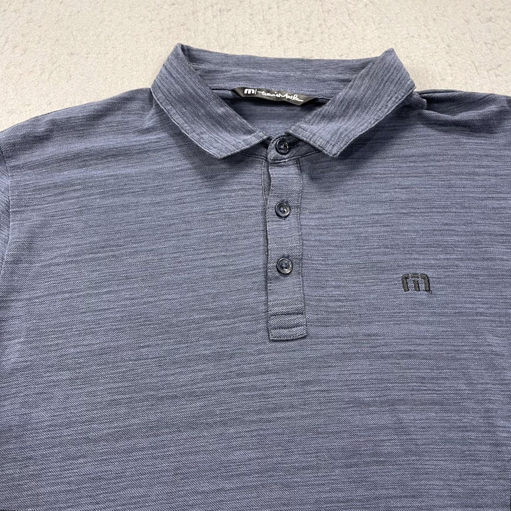 TravisMathew Travis Mathew Polo Shirt Mens L Blue Heather Logo Polo Shirt Casual Golf Long Sleeve Shirt Size US L / EU 52-54 / 3 - 2 Thumbnail