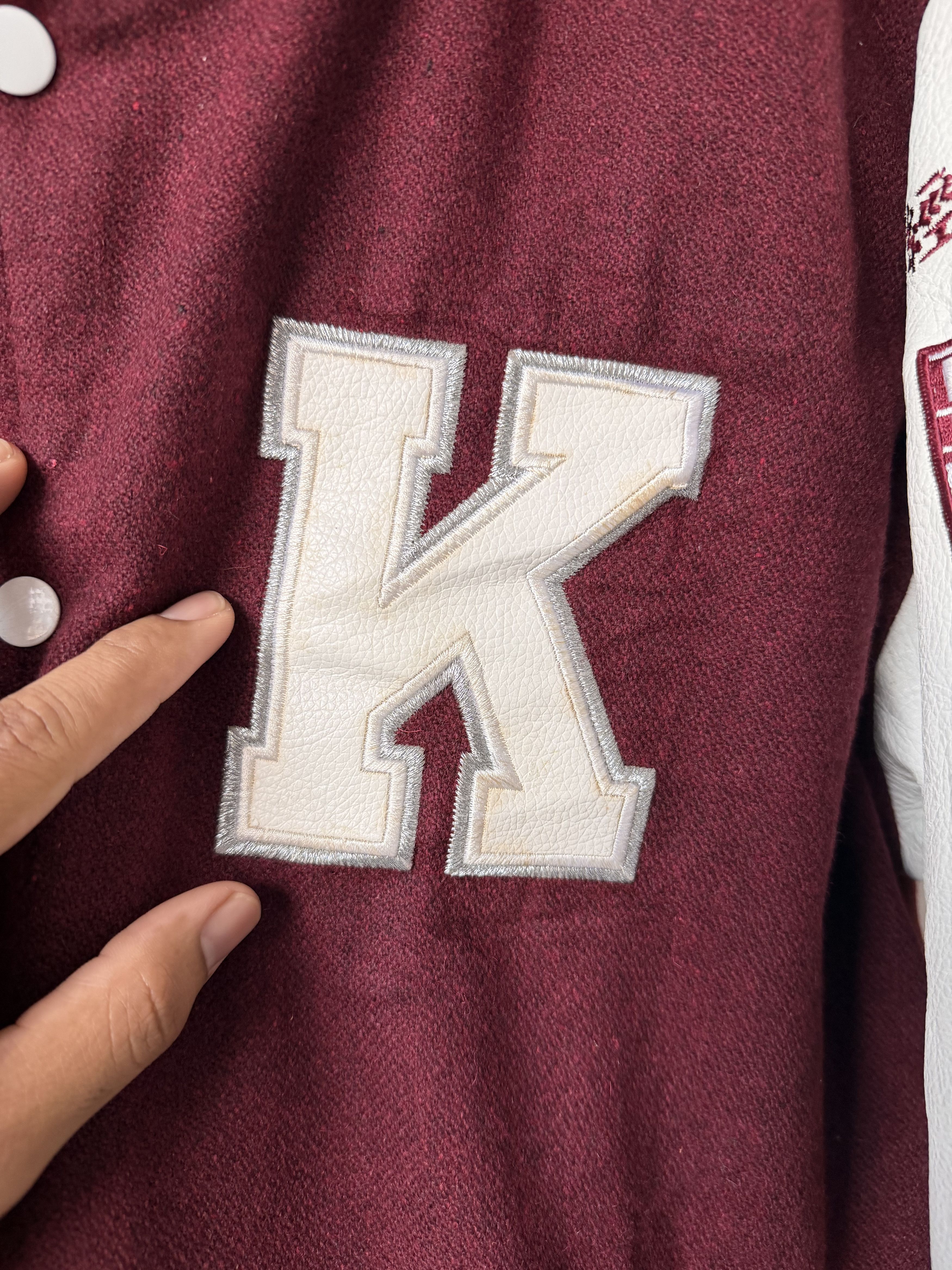 MLB Korea University Embroidery Tiger Logo Varsity Arm Leather Size US XL / EU 56 / 4 - 15 Thumbnail