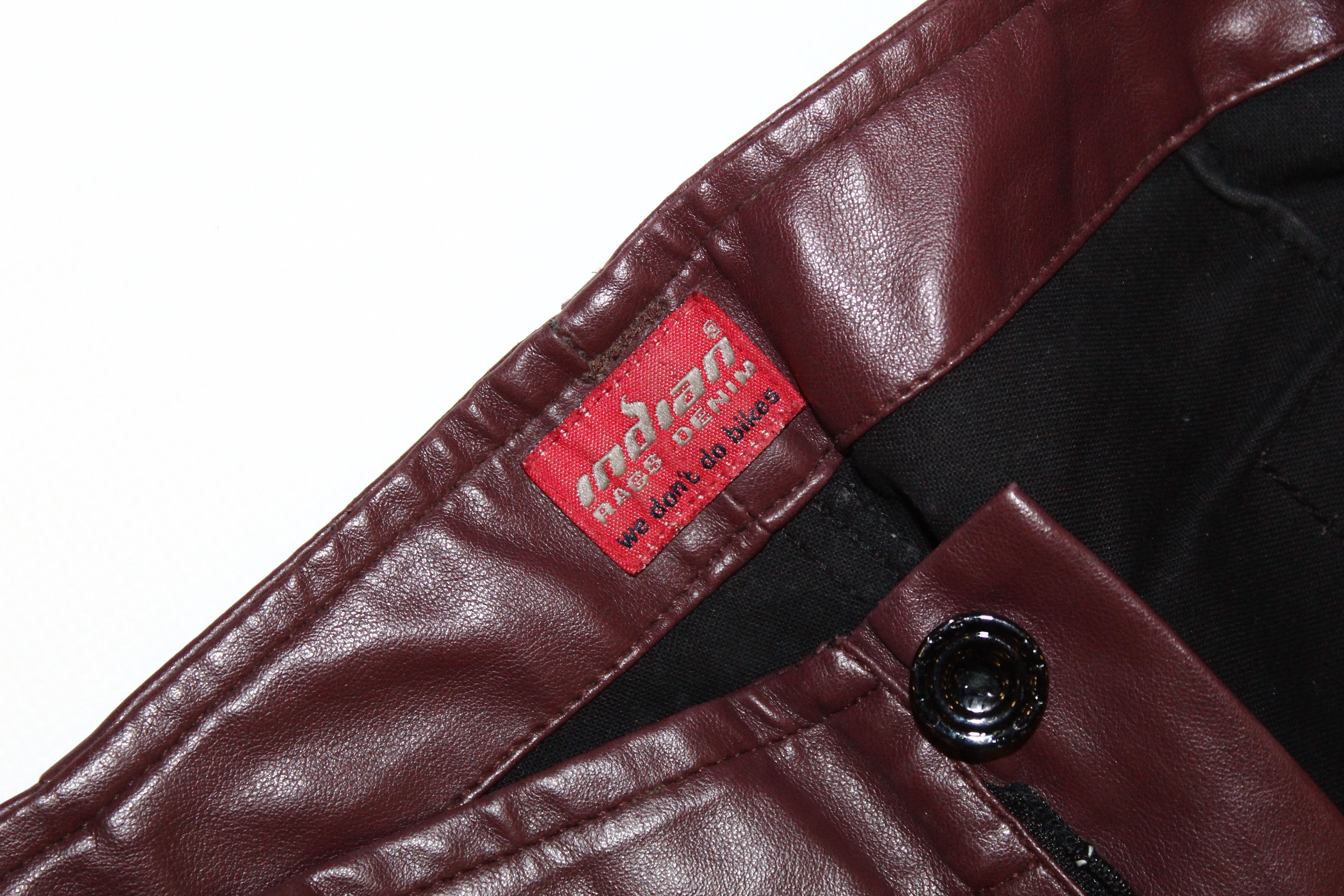 Indian Motorcycle 90s Vtg Indians Double Knee Zipper Faux Leather Biker Pants Size US 30 / EU 46 - 7 Thumbnail