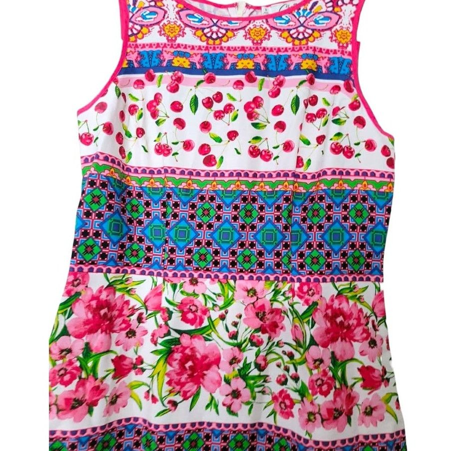 Other Chetta B Multi Print Sheath Dress Sz8 Multi Color Sleeveless Size M / US 6-8 / IT 42-44 - 4 Thumbnail