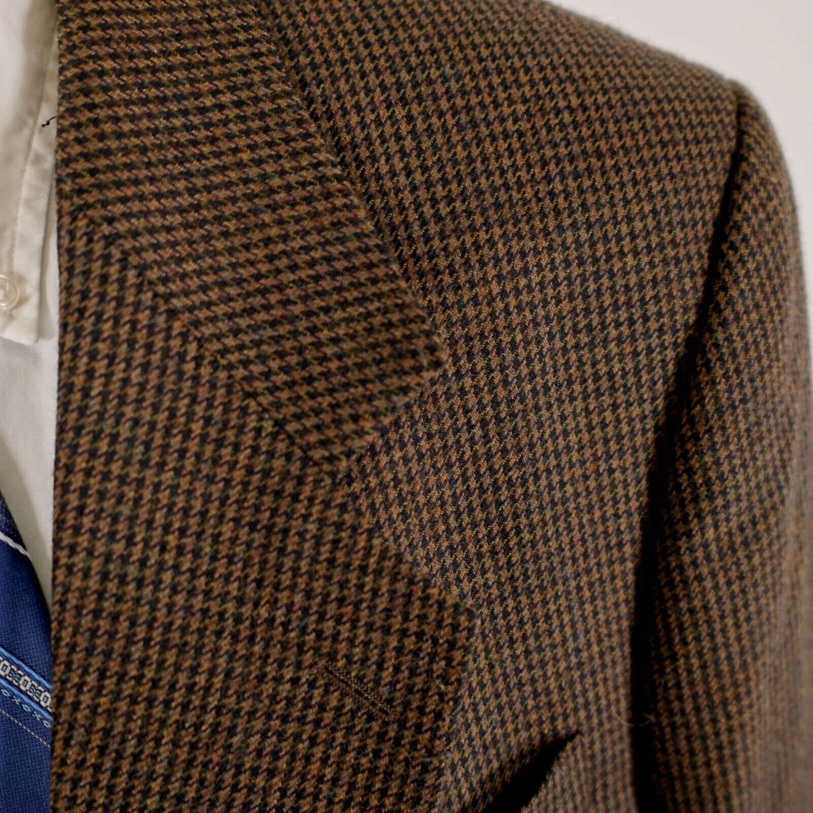 Oscar De La Renta Oscar De La Renta 42R Soft Tweed Wool Brown Green Houndstoot Size 42R - 2 Thumbnail