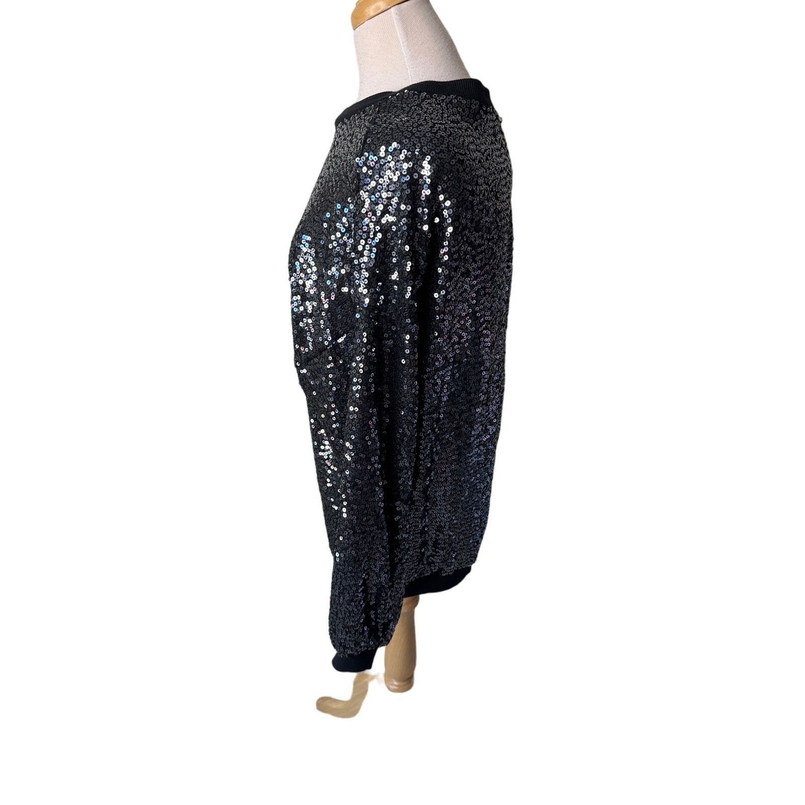 Chaser Brand CHASER Cotton Fleece Allover Sequin Crewneck Pullover Size S / US 4 / IT 40 - 3 Thumbnail