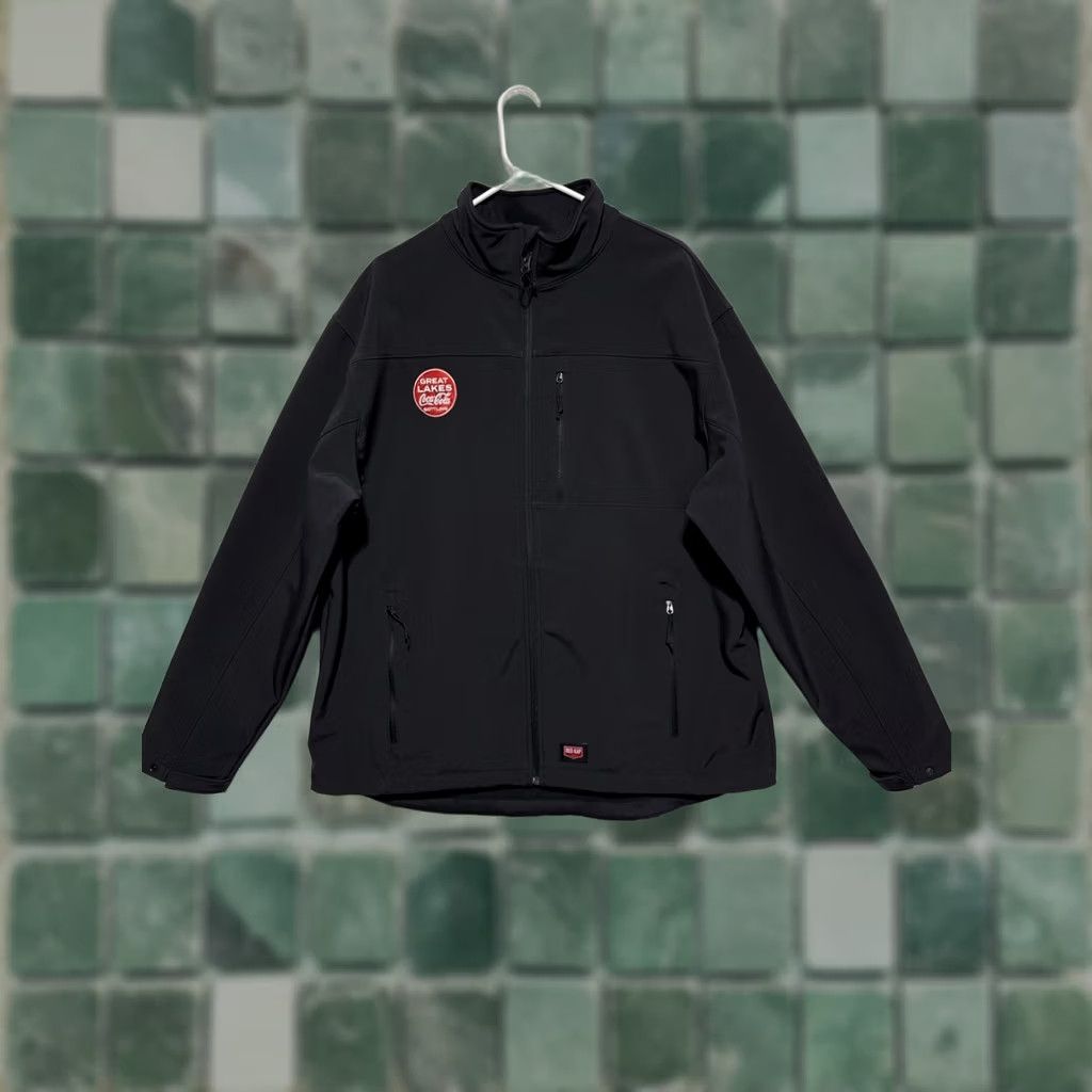 Red Kap Red Kap Jacket Great Lakes Coca-Cola Bottling Patch Men’s XL Black Polyester Zip Solid Pea Coat Spring Fall Size US XL / EU 56 / 4 - 1 Thumbnail