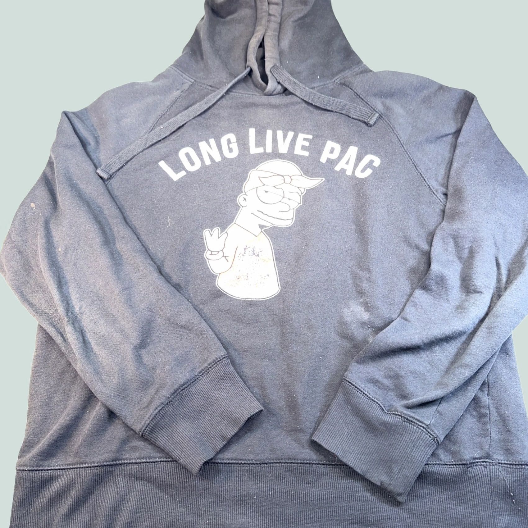 Vintage 2Pac Simpsons hoodie Men Medium Black Pullover M & M Shirt/Hoodie Size US M / EU 48-50 / 2 - 1 Thumbnail