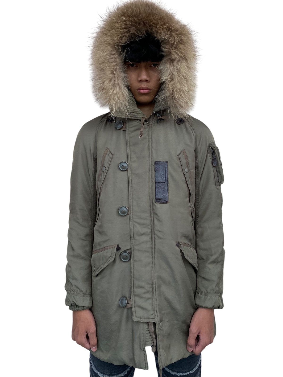 If Six Was Nine 2000s GOA - Fur Hoodie Cyber Cargo Jacket Size US M / EU 48-50 / 2 - 2 Thumbnail