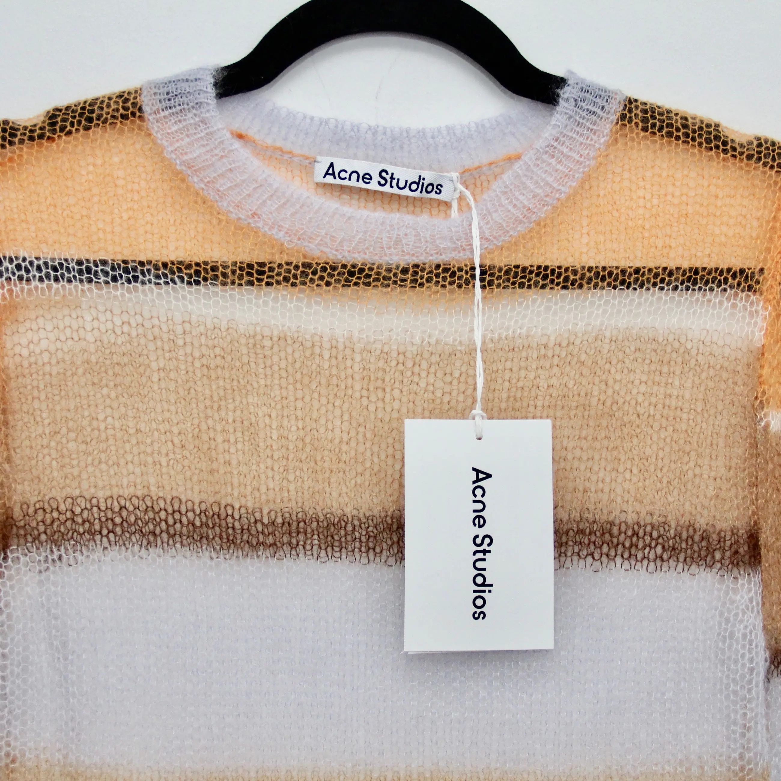 Acne Studios Acne Studio Striped Open-Knit Mohair Jumper NEW Small Size S / US 4 / IT 40 - 3 Thumbnail