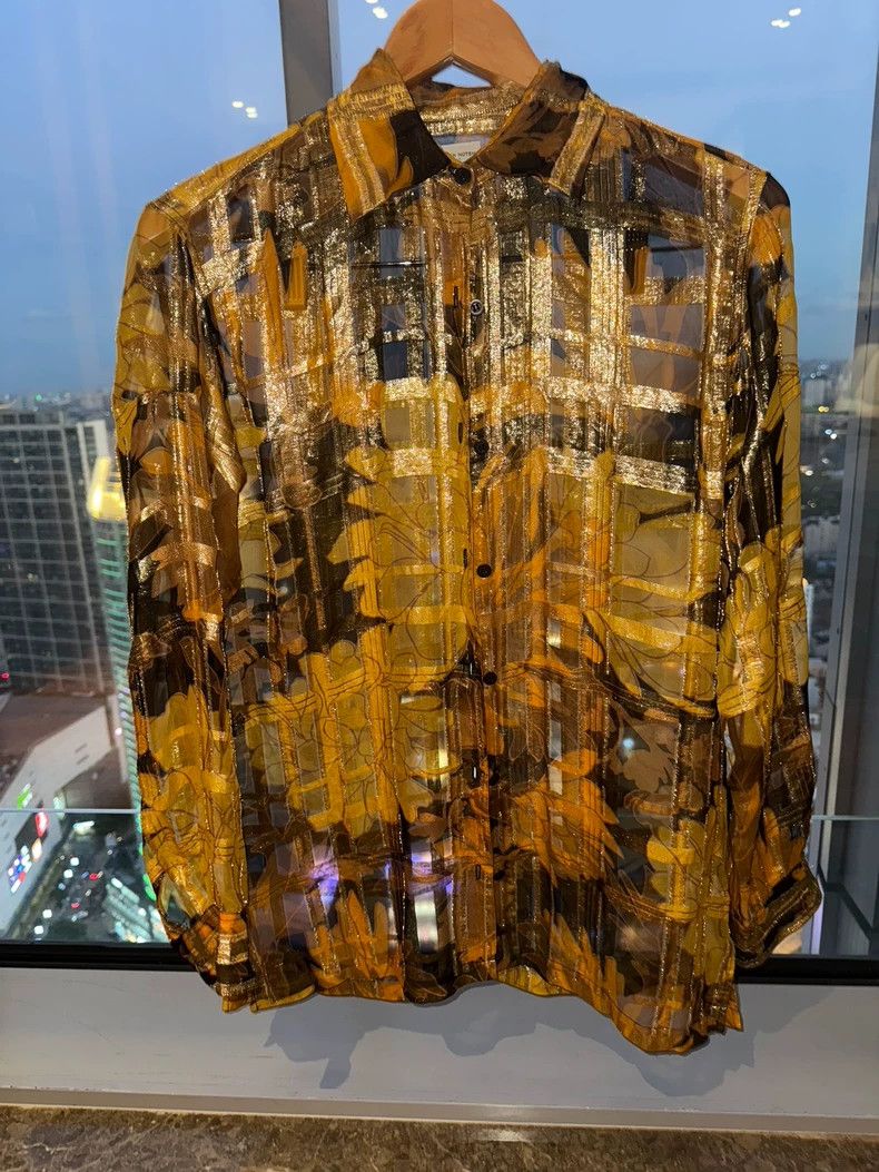 Dries Van Noten DRIES VAN NOTEN Silk and gold thread shirt Size S / US 4 / IT 40 - 3 Thumbnail