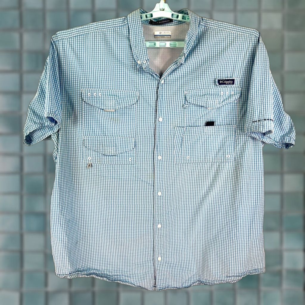 Vintage Columbia PFG Bonehead Button Shirt Size XXL Blue Short Sleeve Size US XXL / EU 58 / 5 - 1 Thumbnail