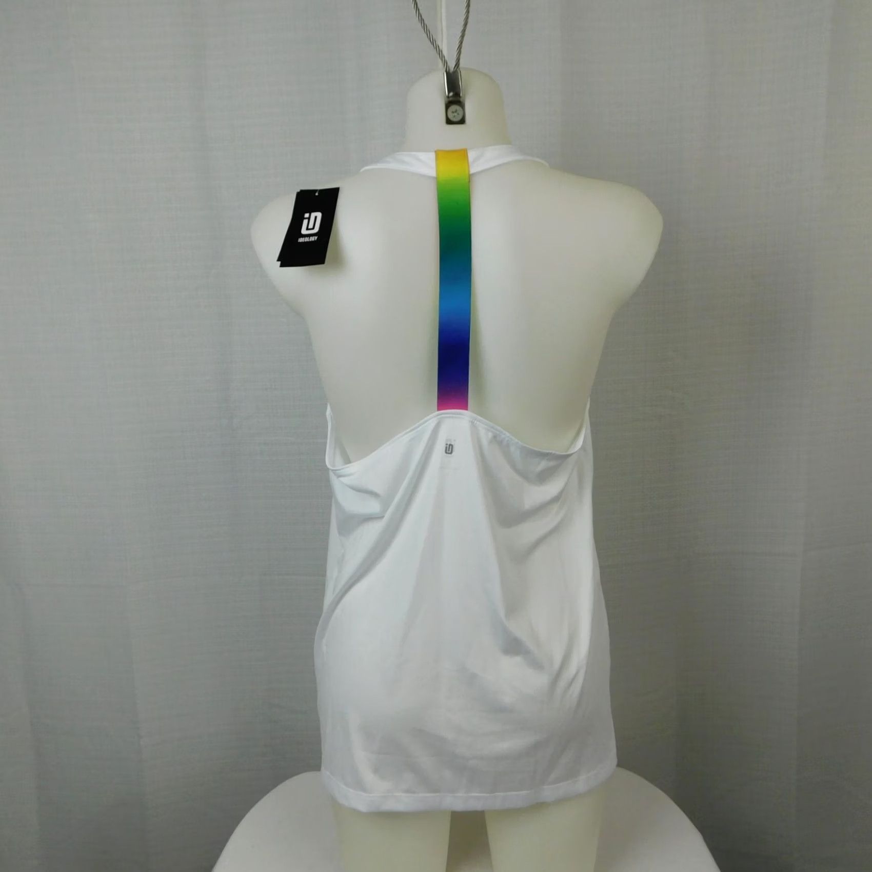 Vintage Ideology Women's Rainbow Ombre Racerback Tank Top L White Sleeveless Scoop Neck Casual Gym & Training Size L / US 10 / IT 46 - 2 Thumbnail