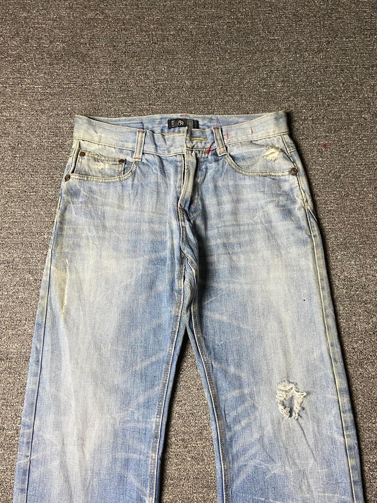 Japanese Brand ΣΒ9 STYLE BASIC Distressed Ripped Jeans (153) Size US 31 - 10 Thumbnail
