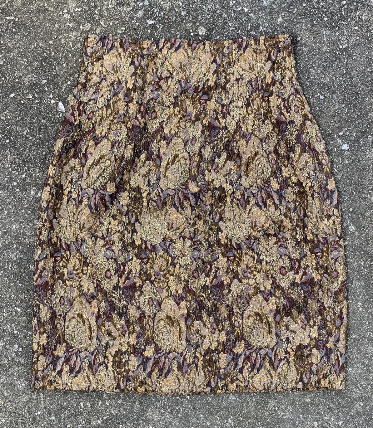 Christian Dior Monsieur × Dior × Vintage Vintage Christian Dior Slit Thread Gold Flower Mini Skirt Size 26" / US 2 / IT 38 - 3 Thumbnail