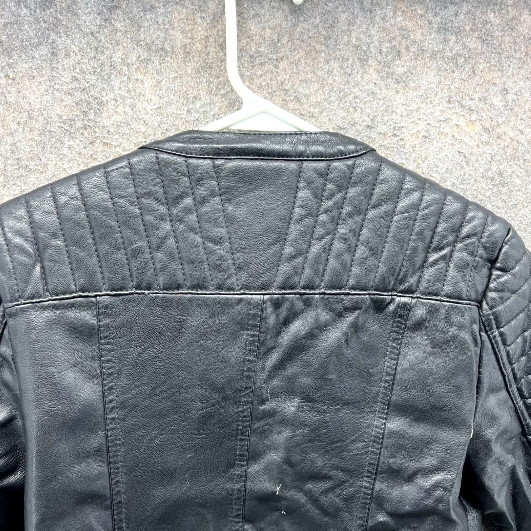 Vintage Olivia Miller Leather Jacket Womens Small Black Faux Moto Biker Zip Size S / US 4 / IT 40 - 6 Thumbnail