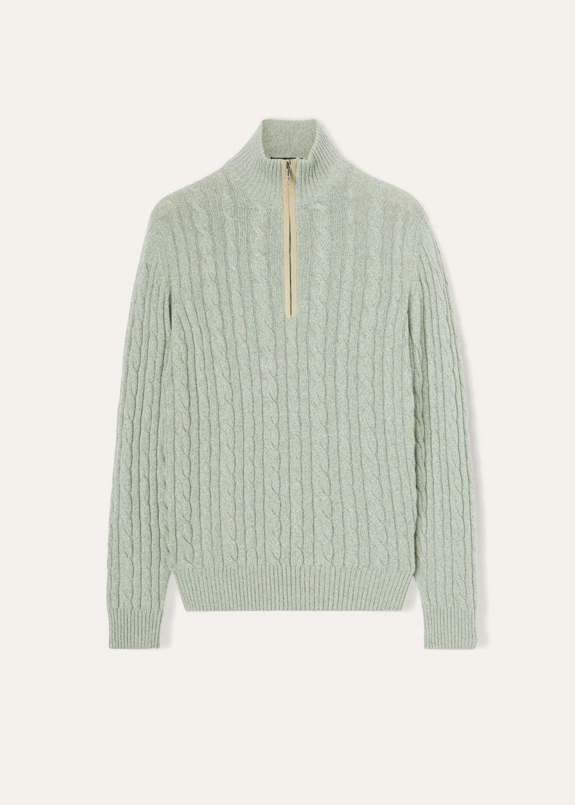 Loro Piana o1srvl11e1224 Baby Cashmere Half Zip Sweater in Light Green Size US XL / EU 56 / 4 - 1 Preview