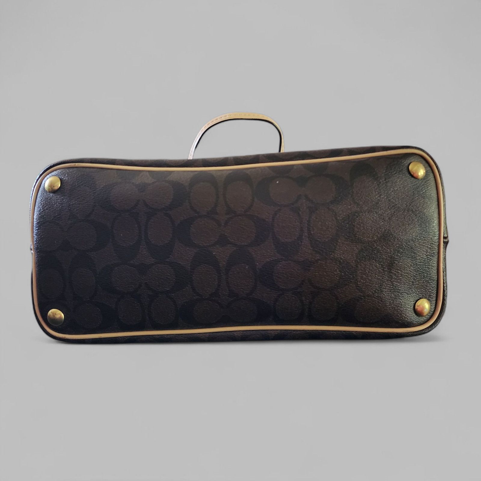 Coach Coach F26184 Signature Petyon Cora Brown Coated Canvas Domed Size ONE SIZE - 5 Thumbnail