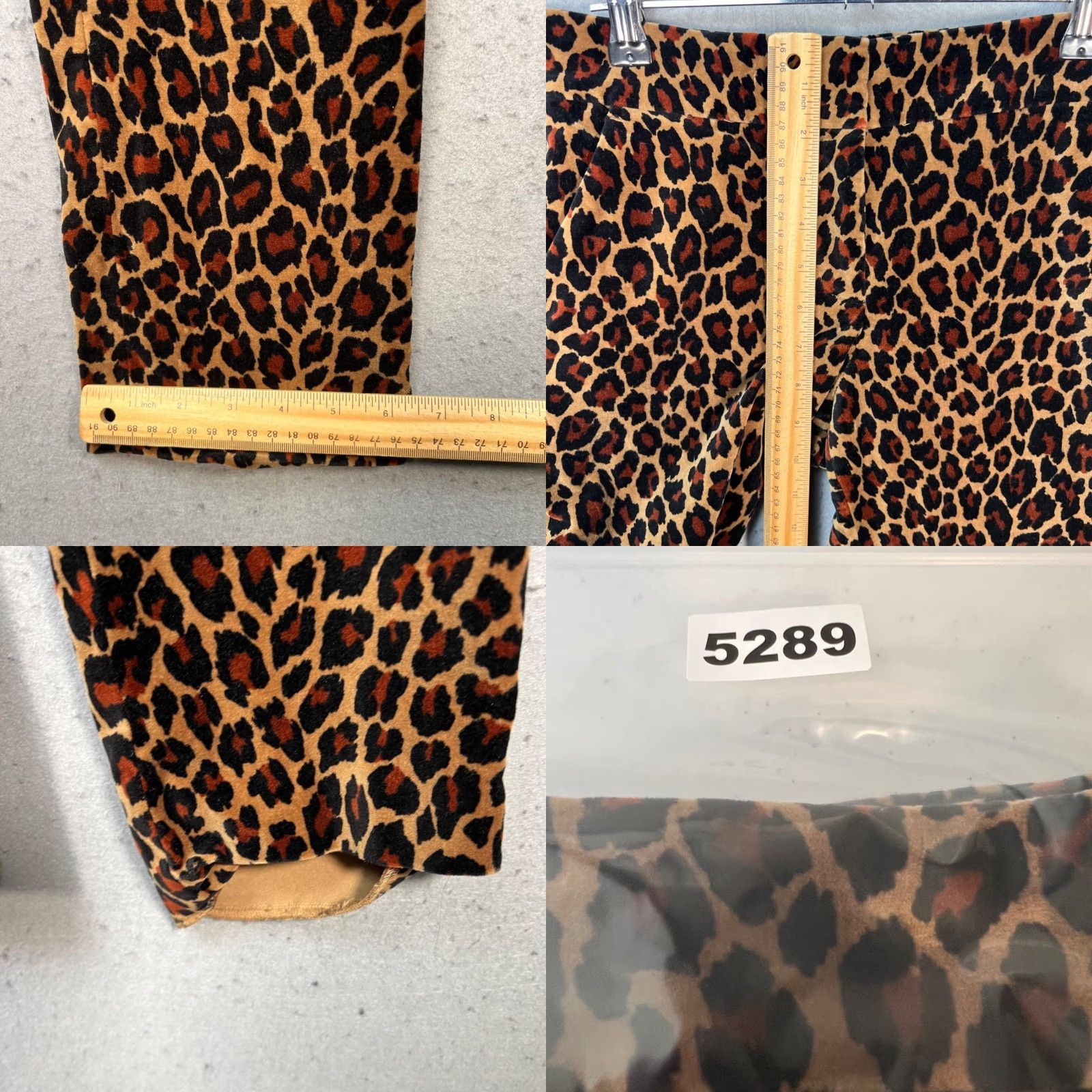 Vintage A.L.C. Leopard Print Stretch Cotton Tapered Leg Pants Womens 0 Brown Ankle 27in Inseam Men? No gender at end: Women. Size 25" / US 0 / IT 36 - 8 Thumbnail