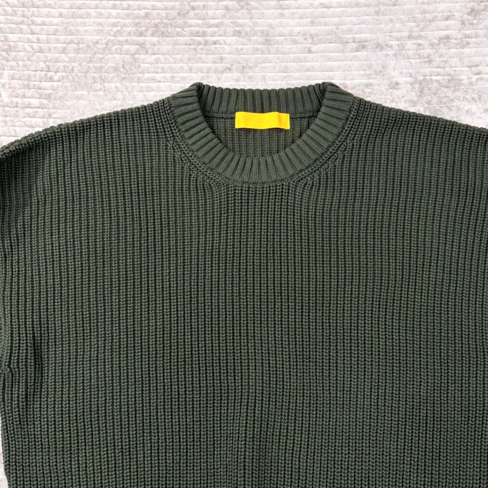 CO Yellow Label Co Crewneck Sweater Mens Olive Green Cotton Shaker Stitch Small Size US S / EU 44-46 / 1 - 4 Thumbnail