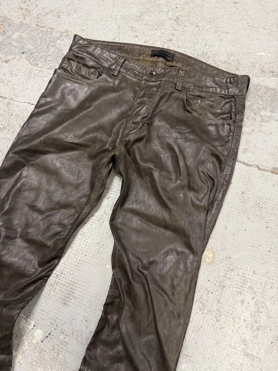 Diesel Diesel Black Gold Brown Cow Leather Dark Pants Size US 31 - 7 Thumbnail