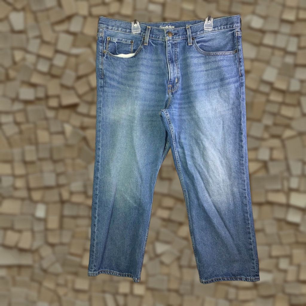 Vintage Goodfellow Relaxed Mid Rise Straight Leg Mens Size 40x30 Blue Denim Jeans Size US 40 / EU 56 - 1 Thumbnail