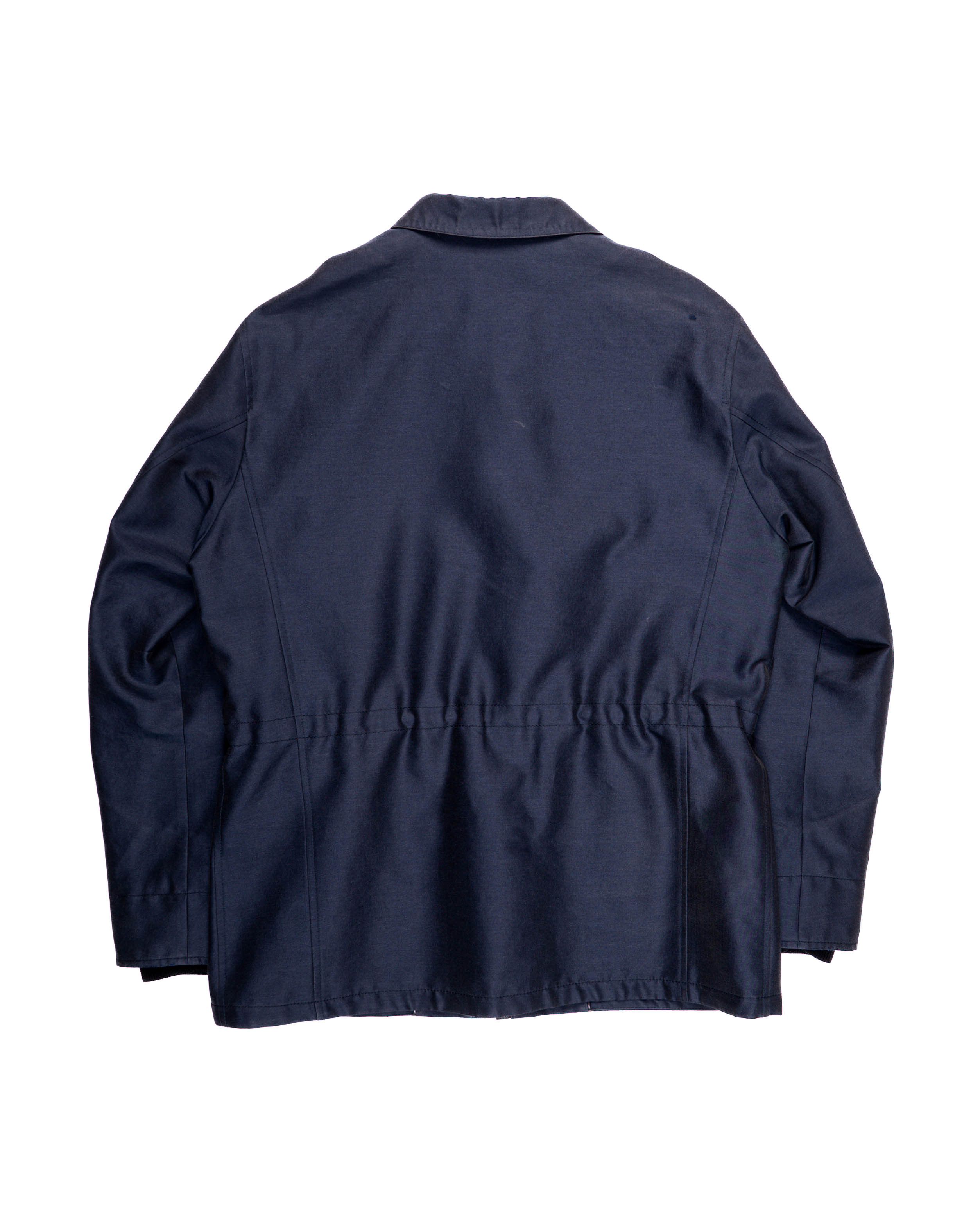 Berluti FW18 Oversized Military Jacket in Blue Silk Blend Size US L / EU 52-54 / 3 - 2 Thumbnail