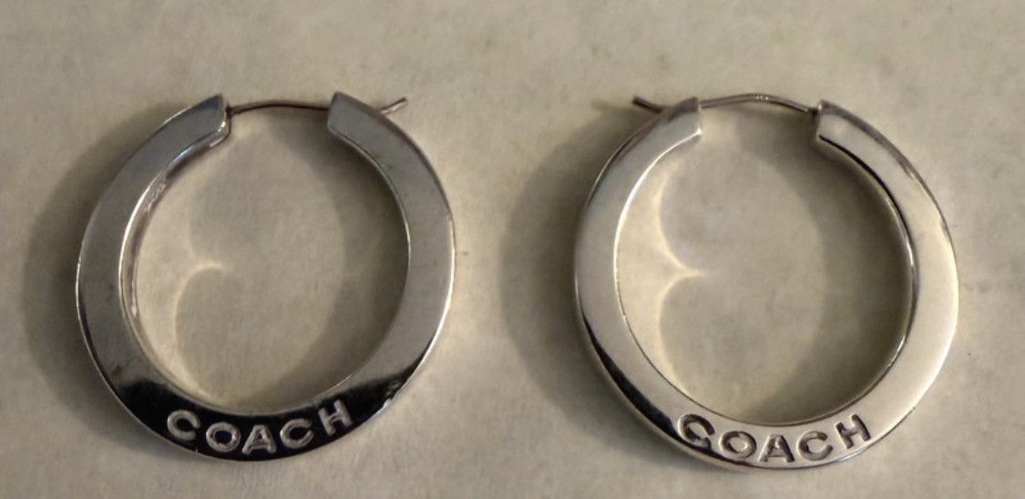 Coach Coach Sterling Silver hoop Earrings Size ONE SIZE - 1 Thumbnail