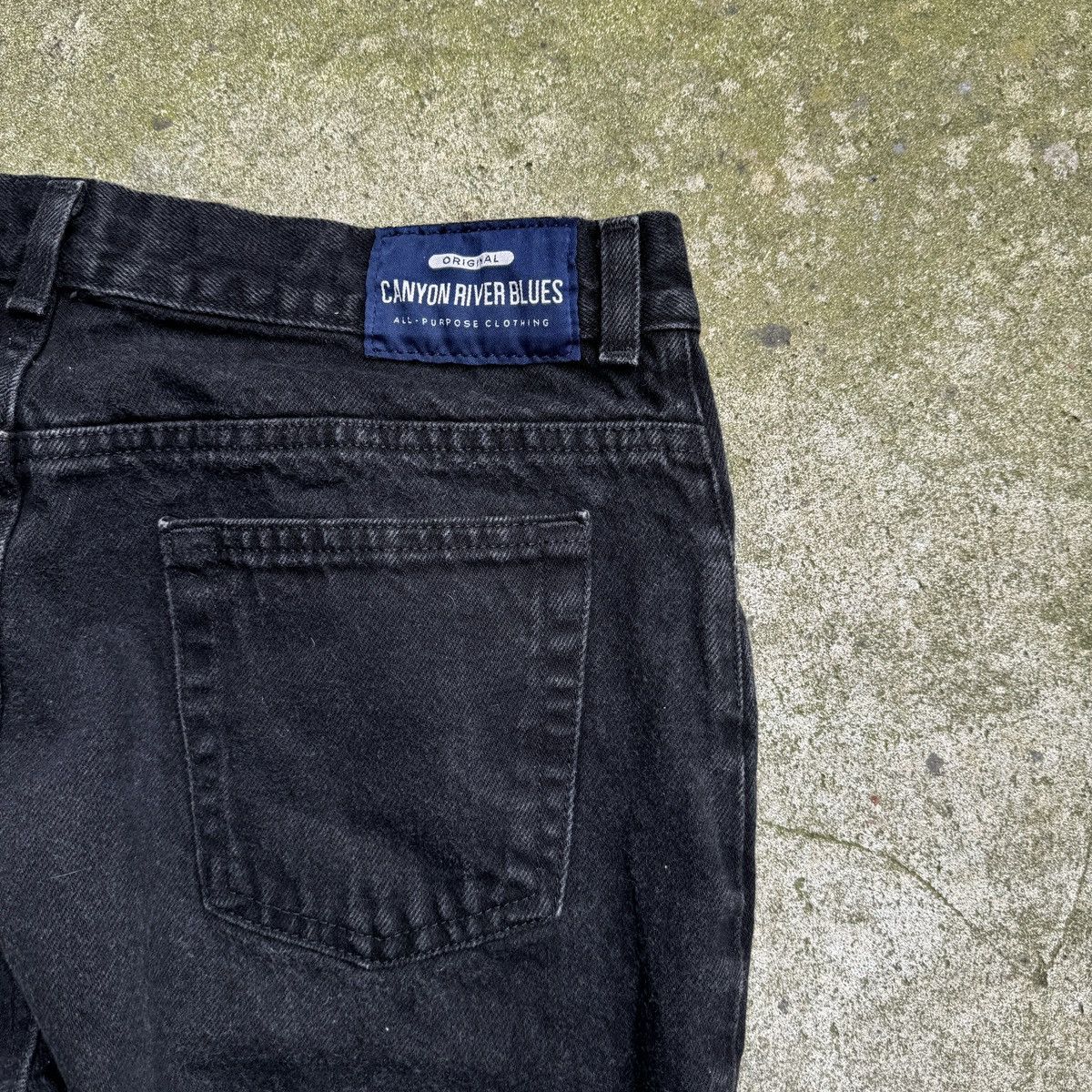 Vintage Y2K Baggy Wide Leg Black Denim Skater Jeans Size 34" / US 12 / IT 48 - 10 Thumbnail