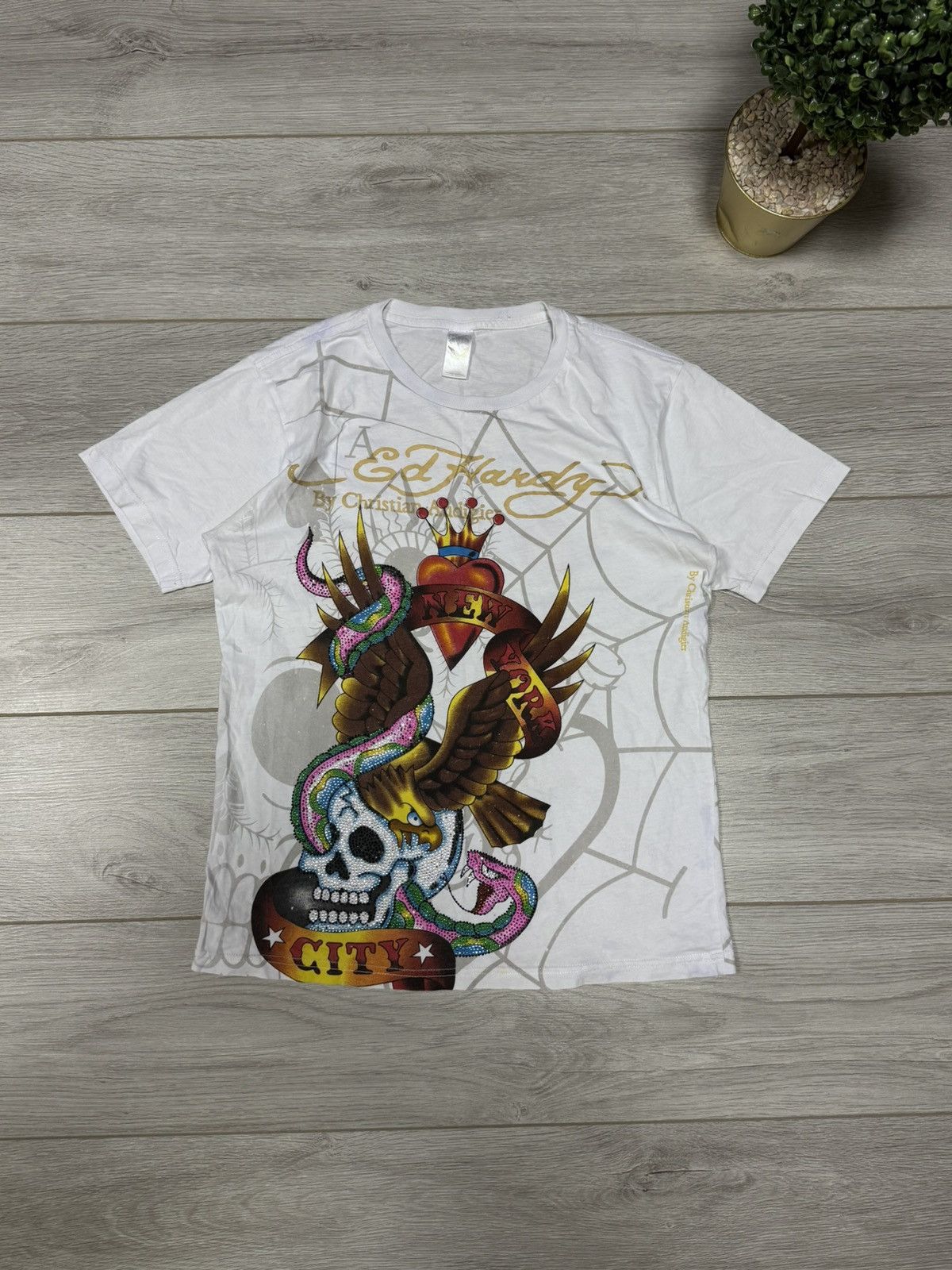 Ed Hardy Ed Hardy New York city skull wings rhinestones tee shirt Size US M / EU 48-50 / 2 - 1 Thumbnail