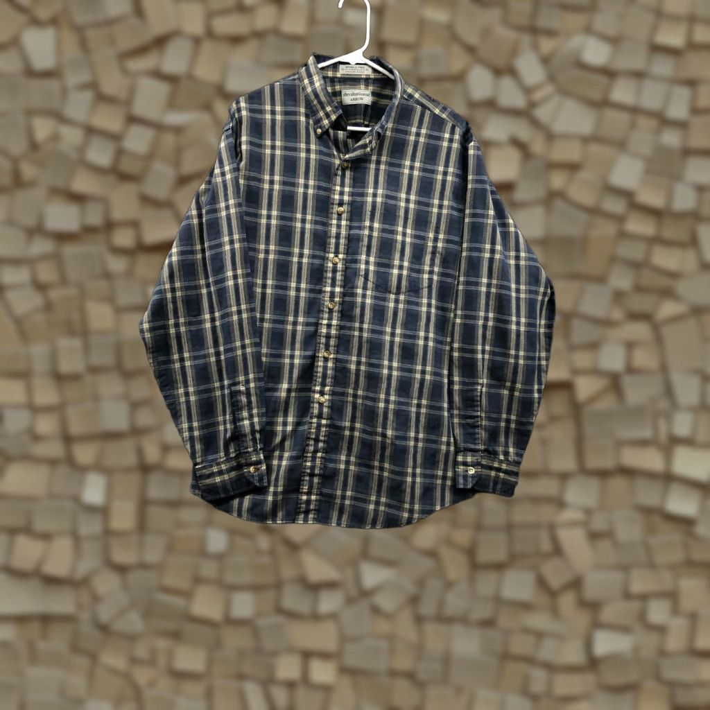 Arrow VINTAGE is not applicable; Original title has Arrow Brand. Final: Arrow Shirt XL Mens Blue Plaid Long Sleeve Button Down Collar Size US XL / EU 56 / 4 - 1 Thumbnail