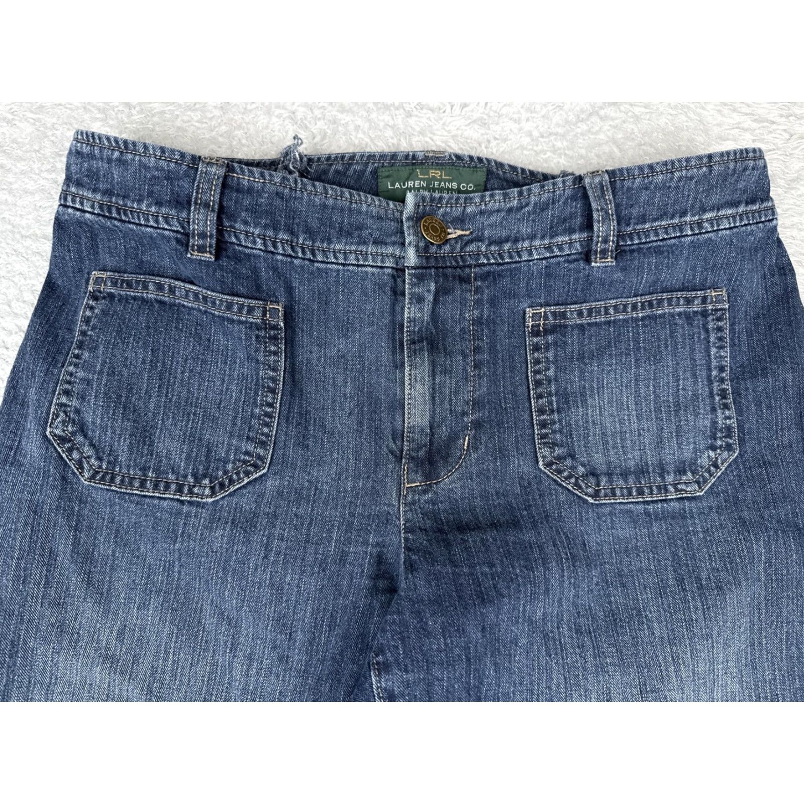 Ralph Lauren Ralph Lauren Jeans Co. Jeans - Women - 10 - Blue Denim - Straight Leg - Mid Rise - 31" Inseam - 5-Pocket - Medium Wash - 100% Cotton - Womens Size 32" / US 10 / IT 46 - 4 Thumbnail