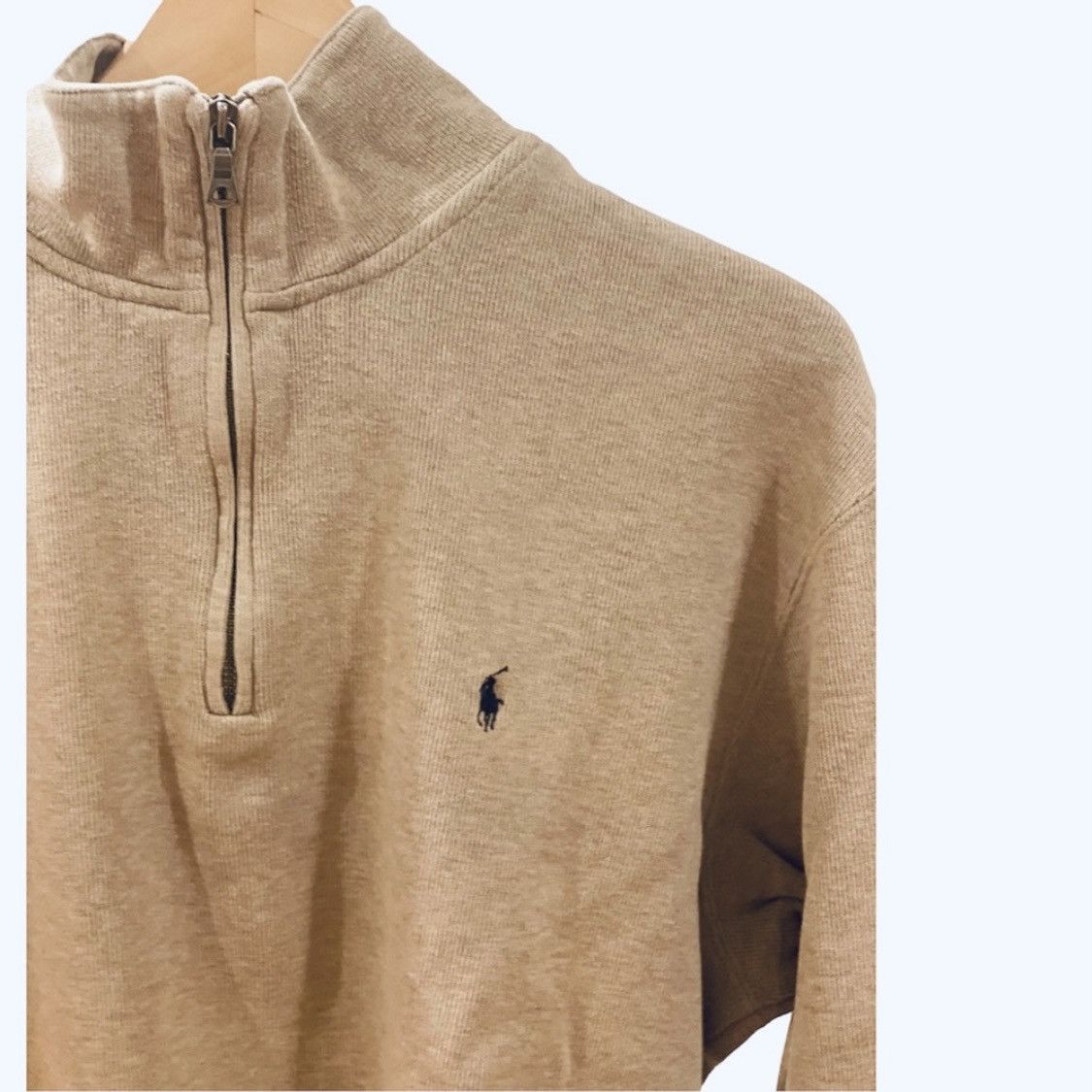 Polo Ralph Lauren Ralph Lauren Quarter Zip Tan Beige Sweatshirt Sweater XL Size US XL / EU 56 / 4 - 2 Thumbnail