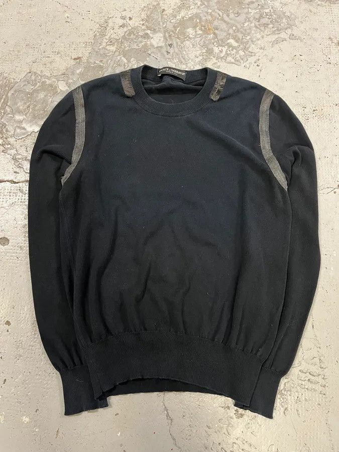 Dolce & Gabbana AW2003 Dolce & Gabbana Black Wool Tapes Sweater Size US S / EU 44-46 / 1 - 1 Thumbnail