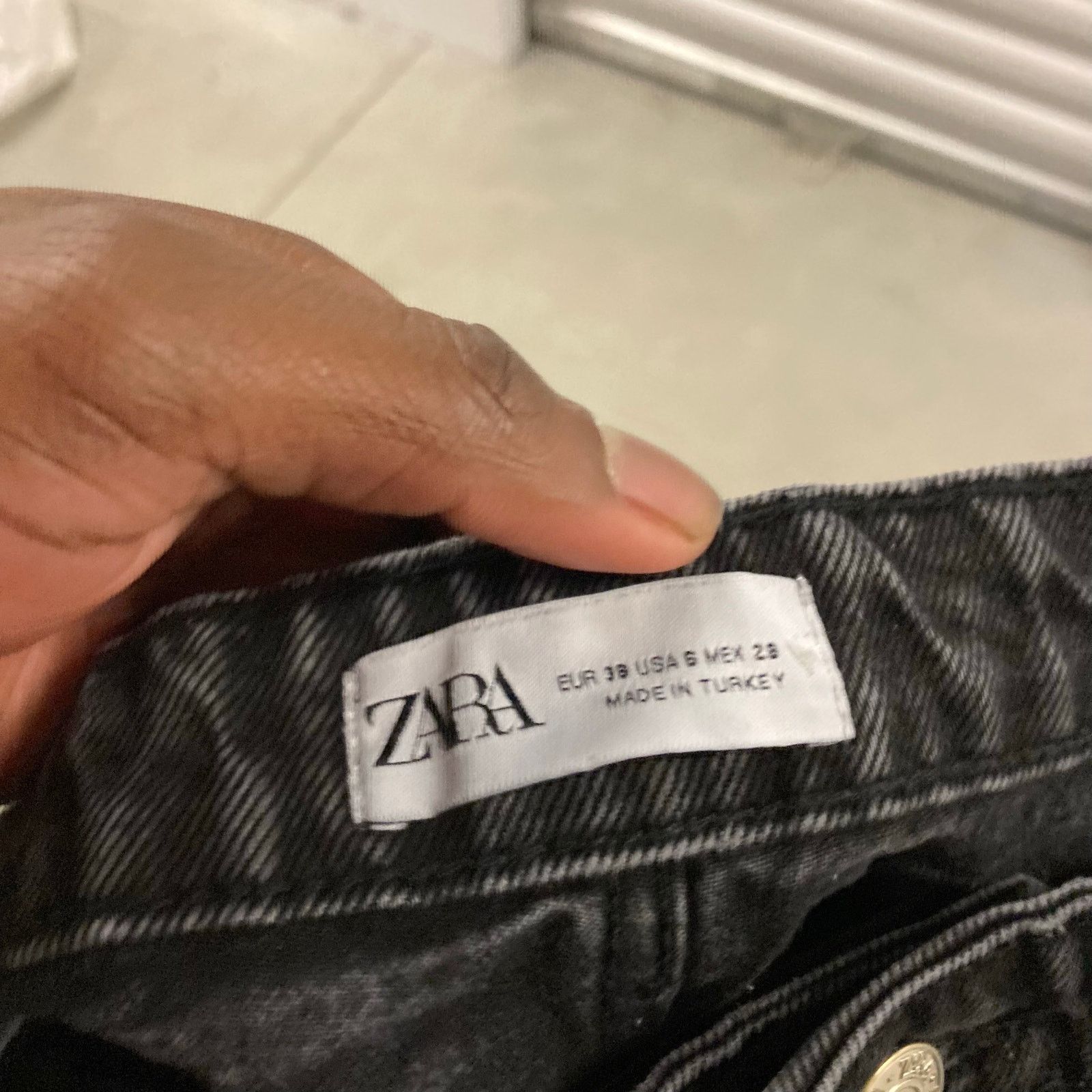 Vintage Baggy Y2K Zara black Jeans 27x29 Size US 27 - 5 Thumbnail