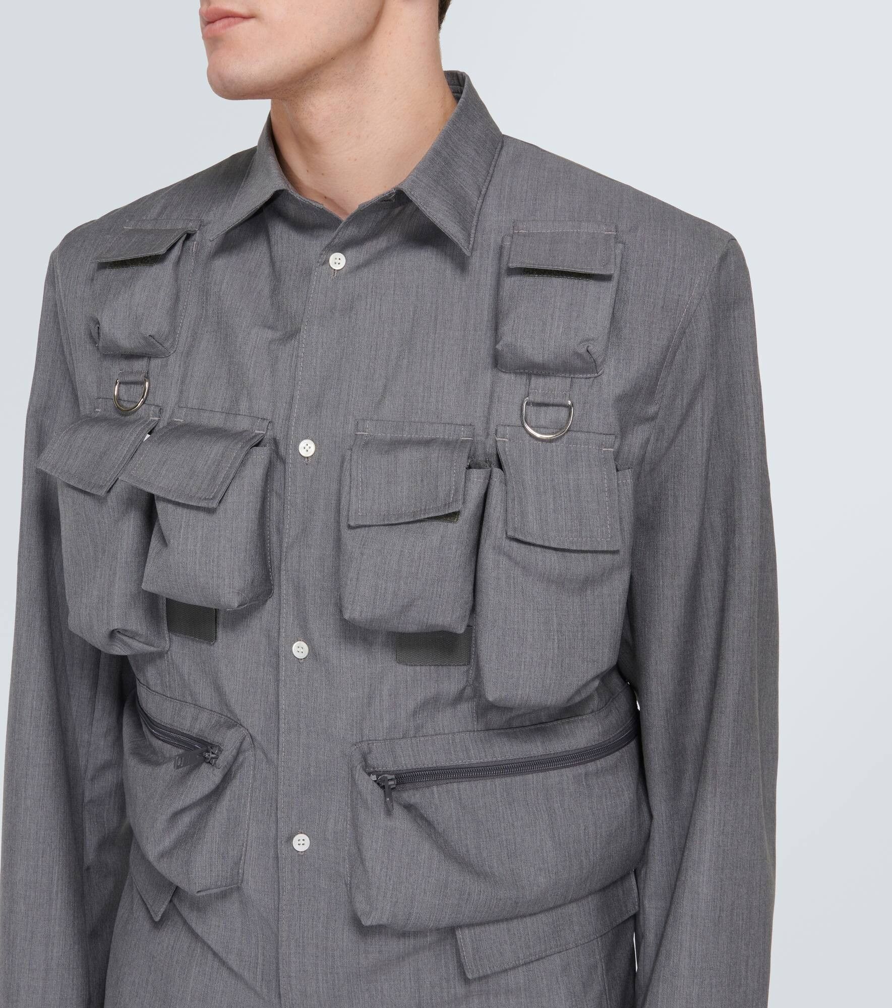 Prada o1bcso1str1025 Light Mohair Shirt in Grey Size US M / EU 48-50 / 2 - 5 Thumbnail