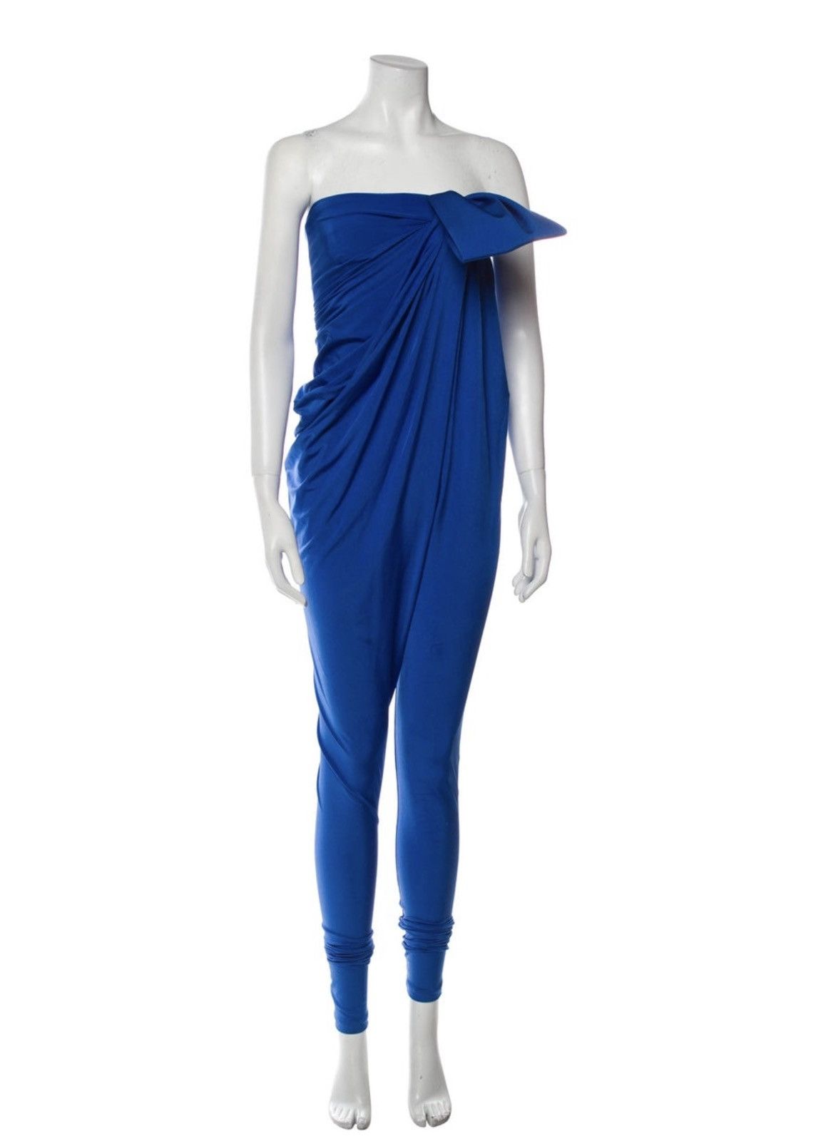 Saint Laurent Paris Saint Laurent 2022 Strapless Blue Jumpsuit US4/FR36 Size 27" / US 4 / IT 40 - 1 Thumbnail