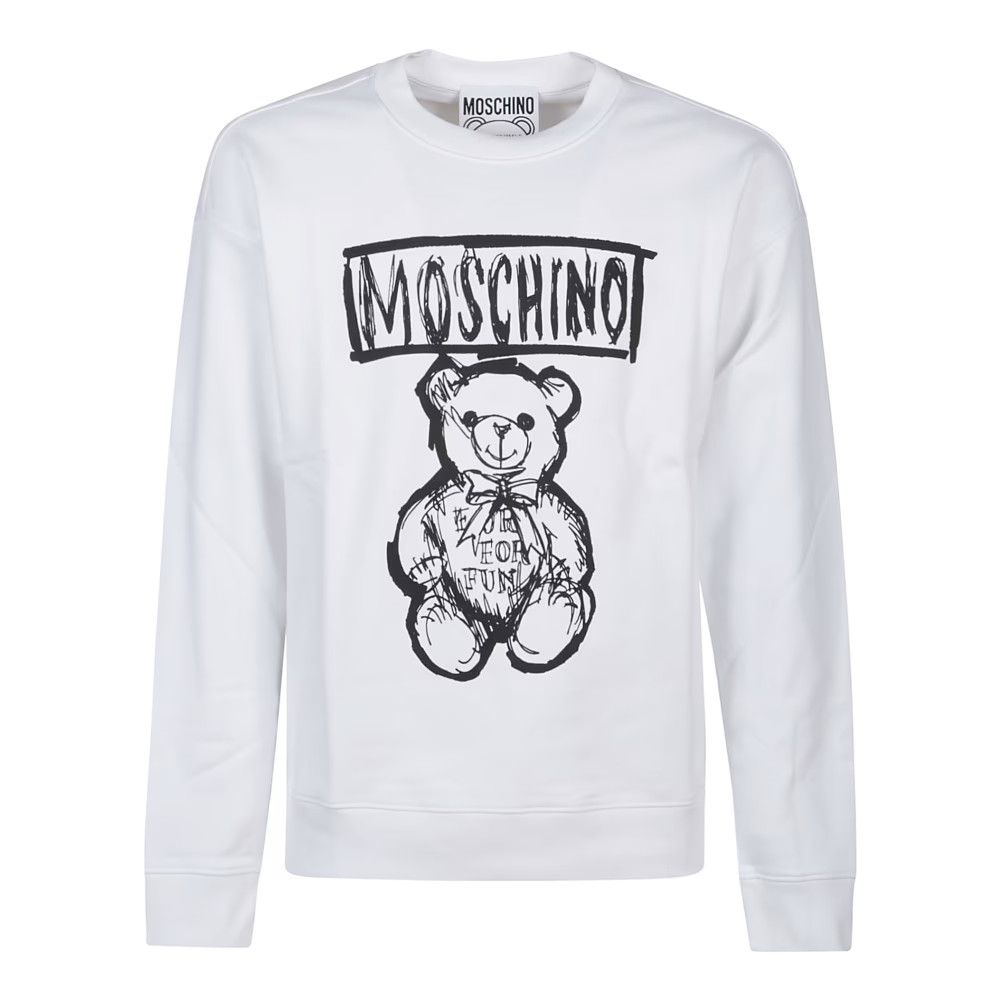 o1s22i1n0924 Teddy Bear Print Sweatshirt in White