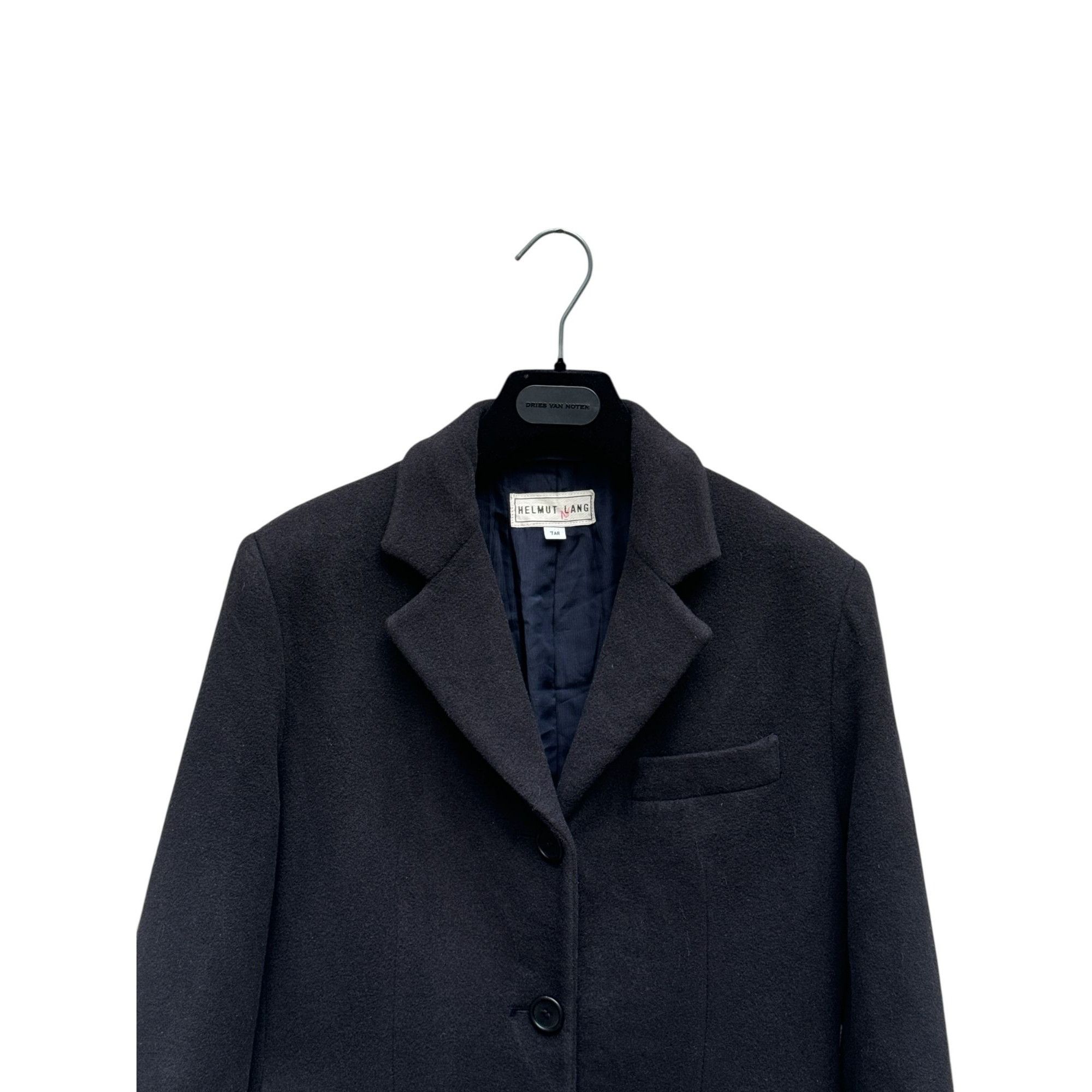 Helmut Lang 1990s Navy Wool Coat Size S / US 4 / IT 40 - 2 Thumbnail