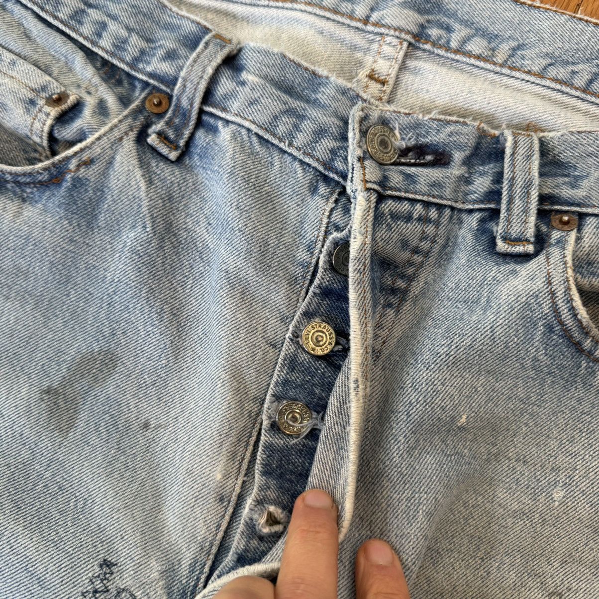 Levi's × Levi's Made & Crafted × Levi's Vintage Clothing REDLINE Vintage Levi’s 501 Thrashed Jeans Size US 34 / EU 50 - 5 Thumbnail
