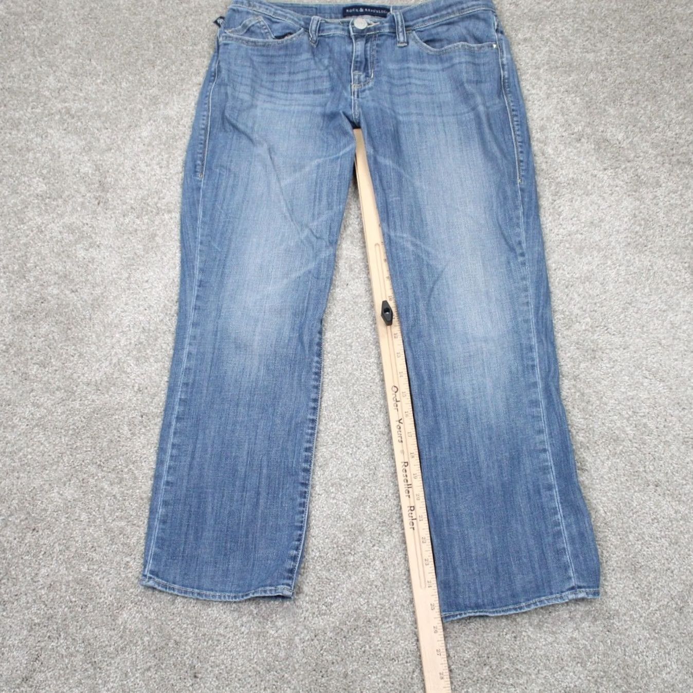 Vintage Rock & Republic Jeans Womens 8 Blue Medium Wash 5-Pocket Denim w/ 26" inseam Size 30" / US 8 / IT 44 - 3 Thumbnail