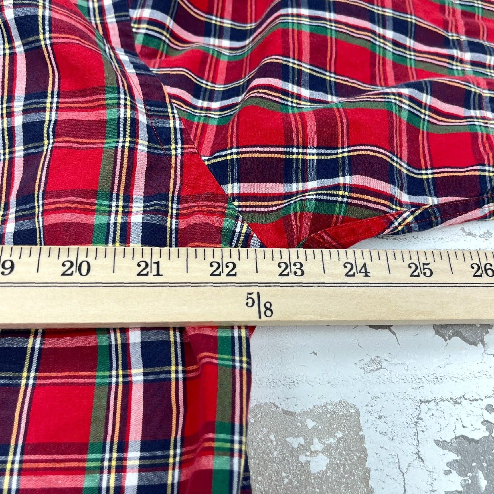 Ralph Lauren VINTAGE Lauren Ralph Lauren Shirt Men M Red Button Up Pocket Tartan Plaid Crest LRL Size US M / EU 48-50 / 2 - 7 Thumbnail