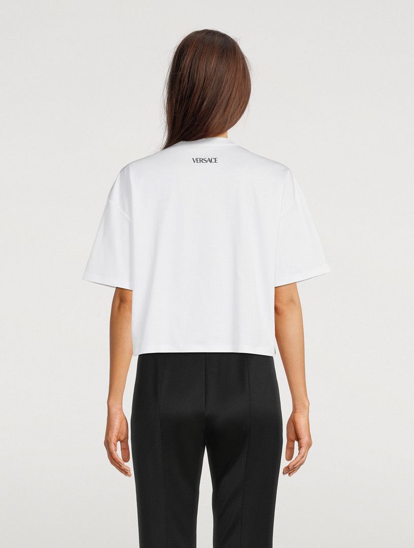 Versace o1y0226 Crewneck T-Shirt in White Size M / US 6-8 / IT 42-44 - 3 Thumbnail