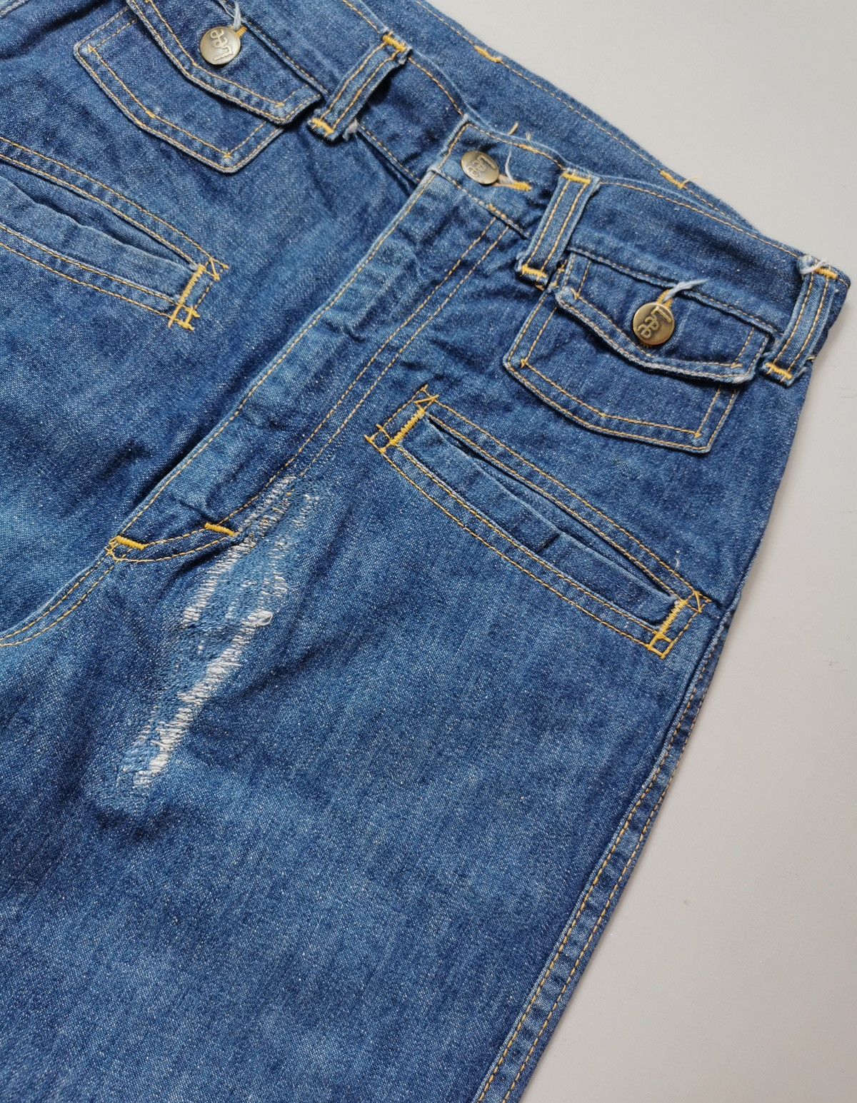 Lee 70s Vintage Lee Bell Bottoms Flared Bootcut Jeans Talon Zip Size US 27 - 4 Thumbnail