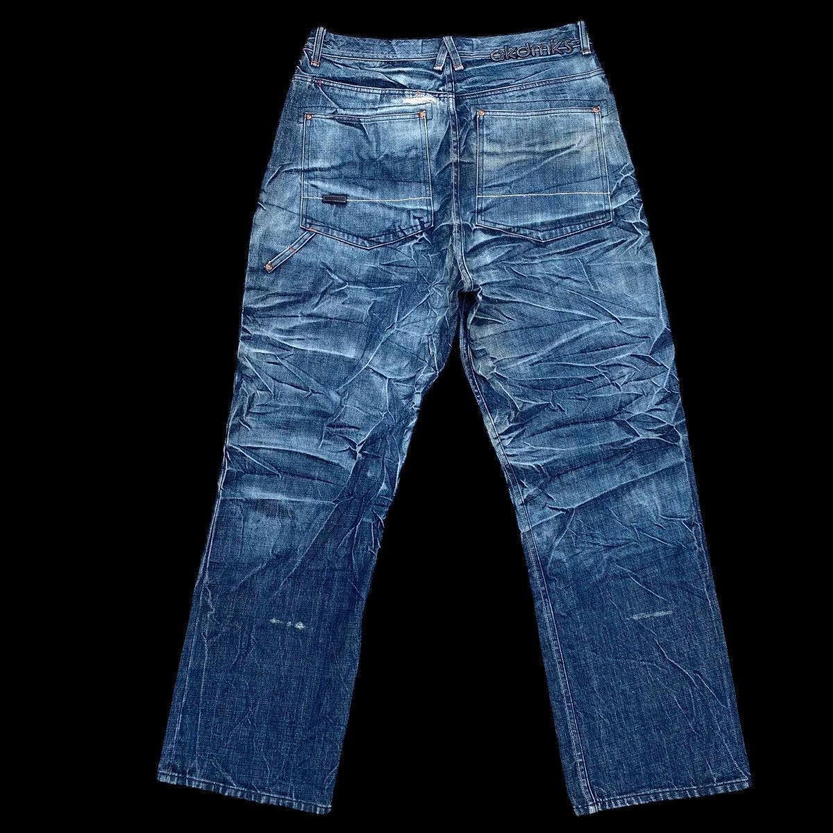 JNCO × Vintage Super Baggy Akademiks Long Denim Acid Wash Carpenter Jeans Size US 36 / EU 52 - 10 Thumbnail