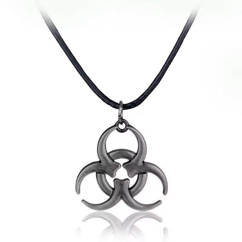 Japanese Brand × Vintage Biochemical Crisis Symbol Black Leather Necklace Size ONE SIZE - 1 Thumbnail