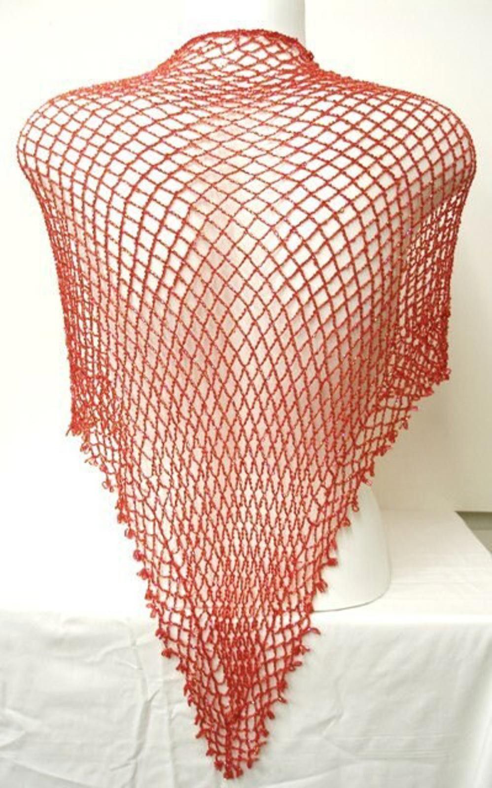 Designer Sequin Shawl/Wrap Red Size ONE SIZE - 2 Thumbnail
