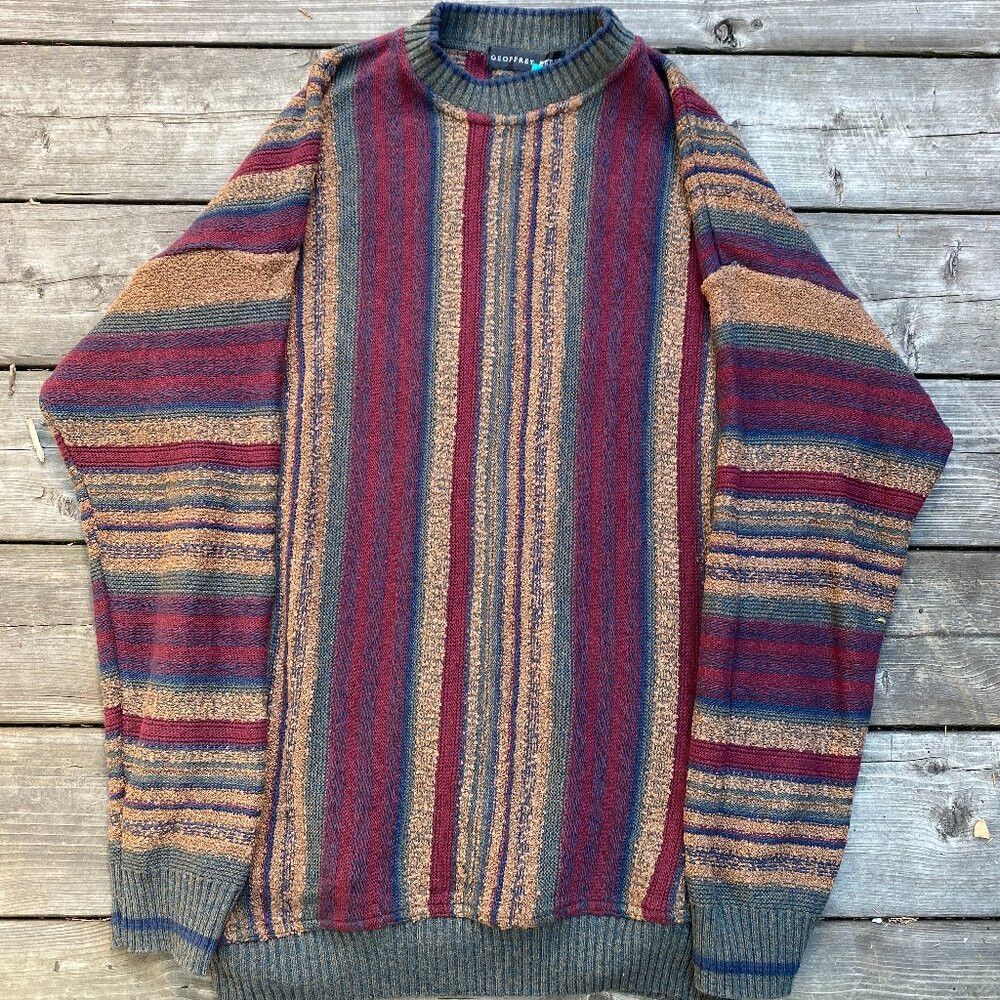 Coogi × Vintage Vintage 90s Geoffery Beene Coogi Style Knit Sweater XL Size US XL / EU 56 / 4 - 1 Thumbnail