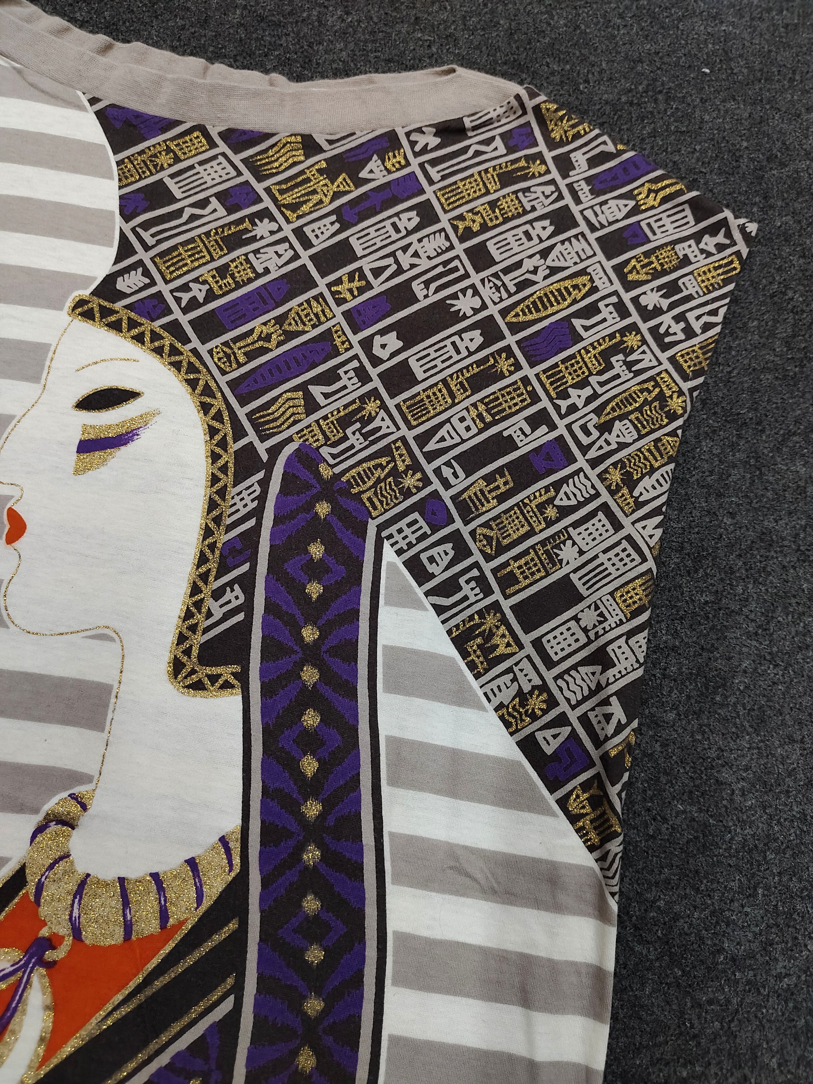 Kansai Yamamoto 80s Kansai- Archive Ethnic Art Print Stiped Sleeveless Top Size M / US 6-8 / IT 42-44 - 8 Thumbnail