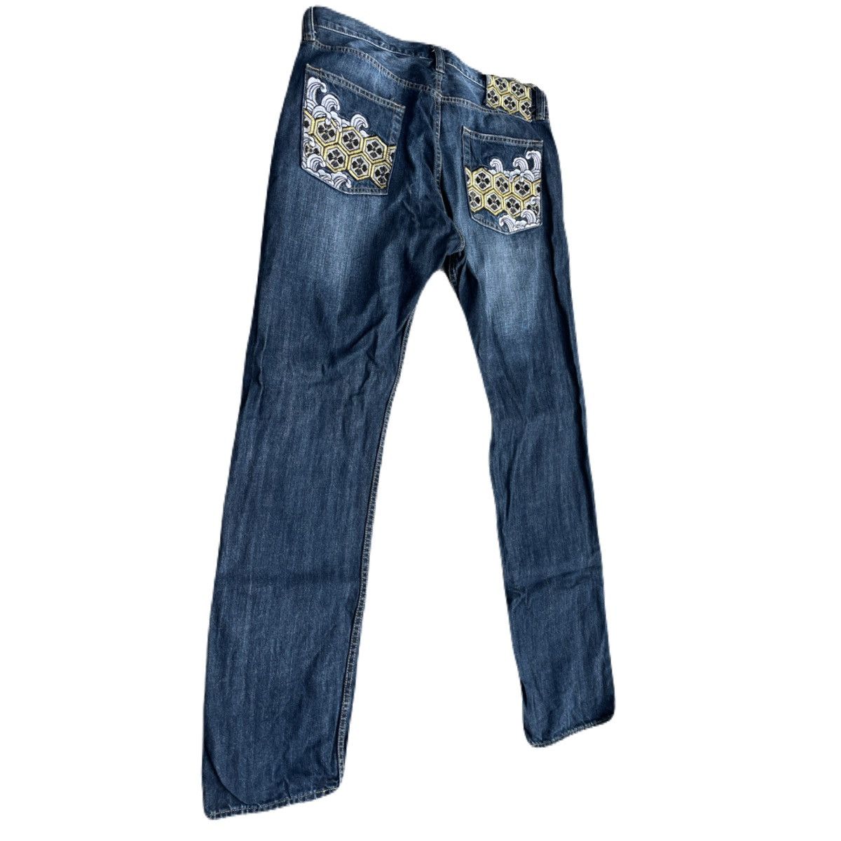 If Six Was Nine 2000s Japanese archive Sukajan Wabori Embroidery Jeans Size US 34 / EU 50 - 3 Thumbnail