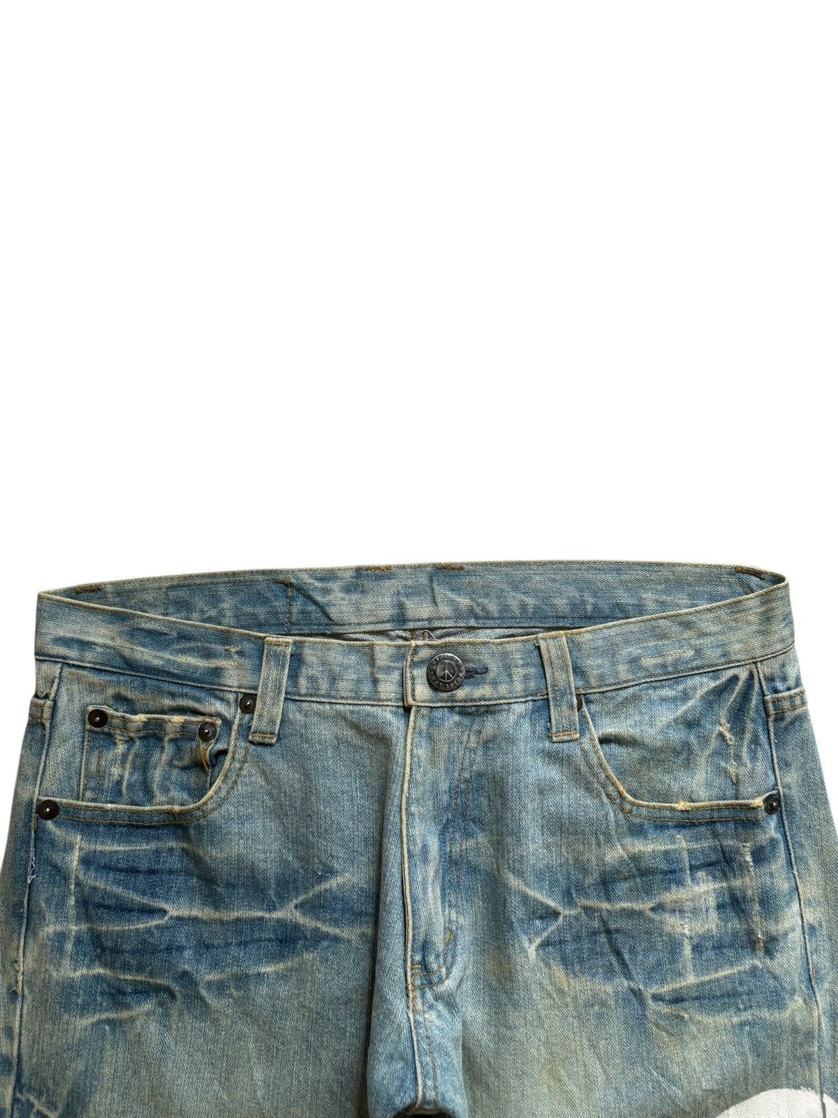 Japanese Brand Vintage Japanese Brand Peace Spell Out Mud Wash Loose Jeans Size US 34 / EU 50 - 4 Thumbnail