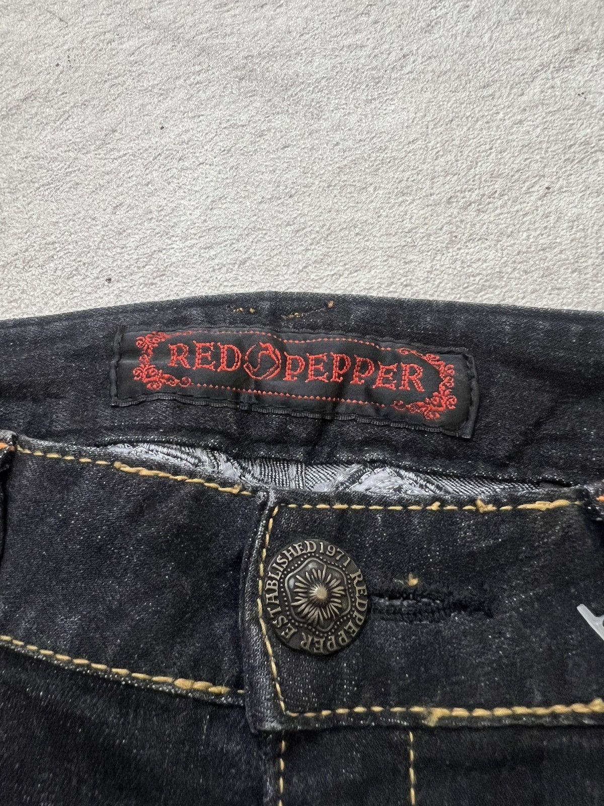 2000s Red Pepper Embroidery Studded Bootcut y2k Lgb Ifsix